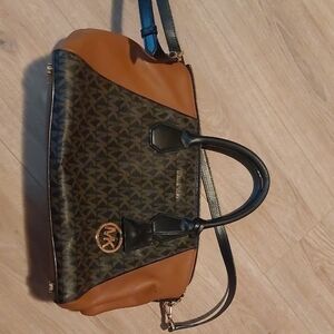 Michael Kors Tan and Black Satchel